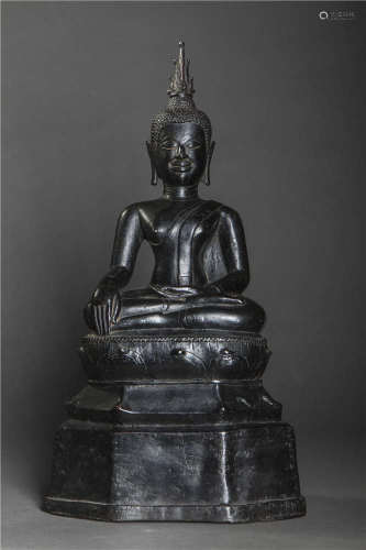 17th century Laos Bronze Maravijaya Buddha
