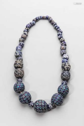 antic beads glass necklace