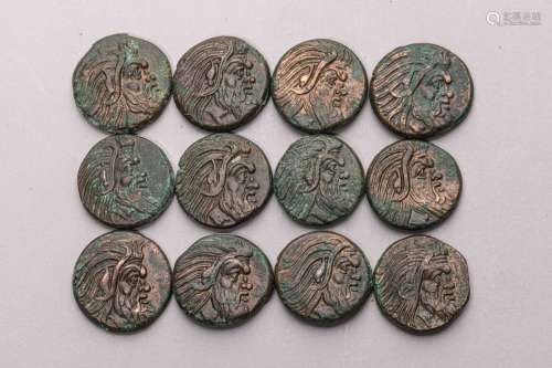 12 bronze coins