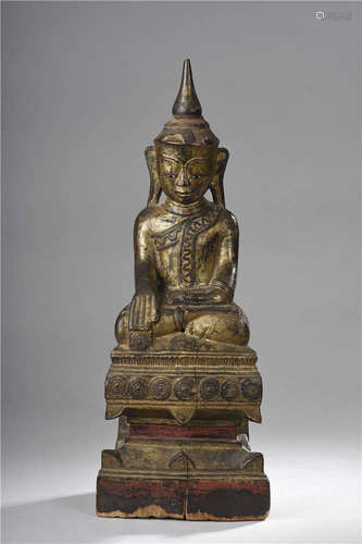 Ava Kingdom lacquered wood  Buddha