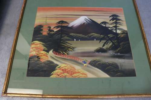 early 20th C. Asian Painting on Silk, Signed