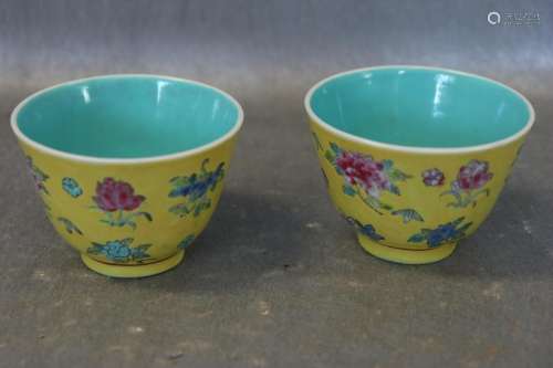 Pair Chinese Porcelain Cups