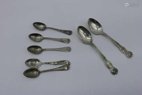 Lot of 7 Souvenir Spoons