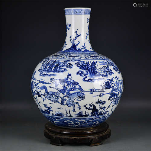 BLUE AND WHITE 'WARRIORS' VASE, TIANQIUPING