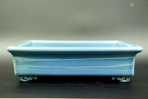 SKY BLUE GLAZED RECTANGULAR PLANTER