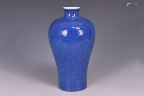 MONOCHROME BLUE GLAZED VASE, MEIPING