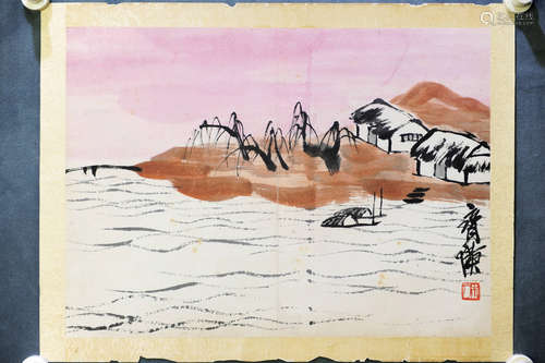 QI BAISHI: INK AND COLOR ON PAPER PAINTING 'LANDSCAPE SCENERY'