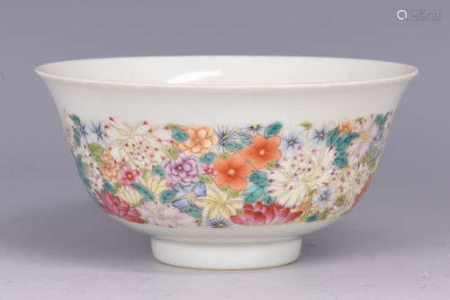 FAMILLE ROSE 'HUNDRED FLOWERS' BOWL