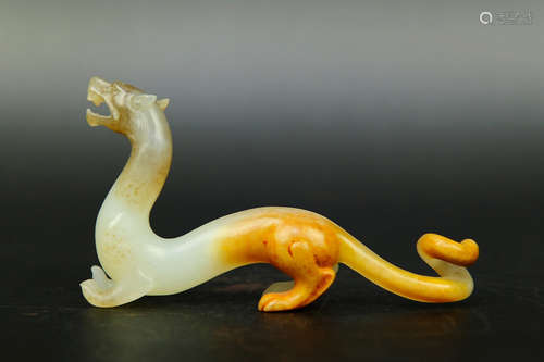 HETIAN JADE CARVED 'DRAGON' ORNAMENT