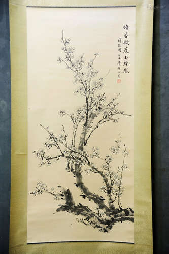 JIANG JINGGUO: INK ON PAPER PAINTING 'PLUM FLOWERS'