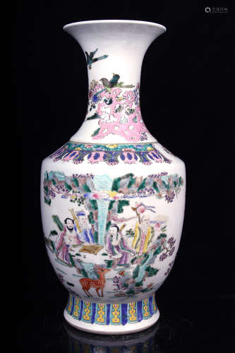 FAMILLE ROSE 'EIGHT IMMORTALS' VASE