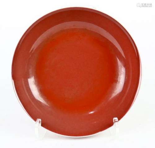 A Chinese peach blossom red dish