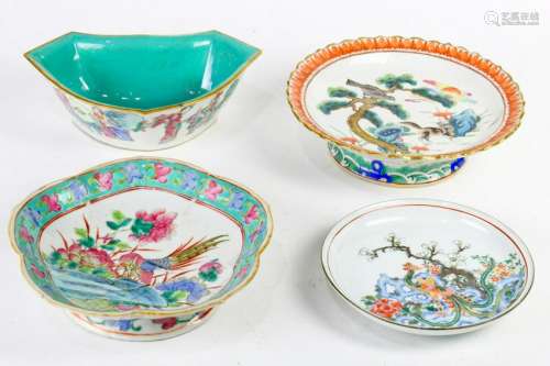 (Lot of 4 ) Chinese enamelled Porcelain Dishes