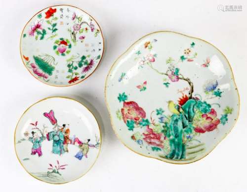 (lot of 3) Chinese Export Famille-rose Porcelain Dishes