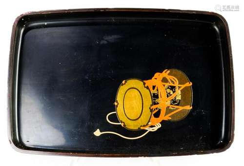 Japanese Black Lacquered Midarebako