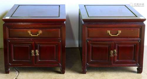 (Lot of 2) Pair of Chinese hardwood Cabinets