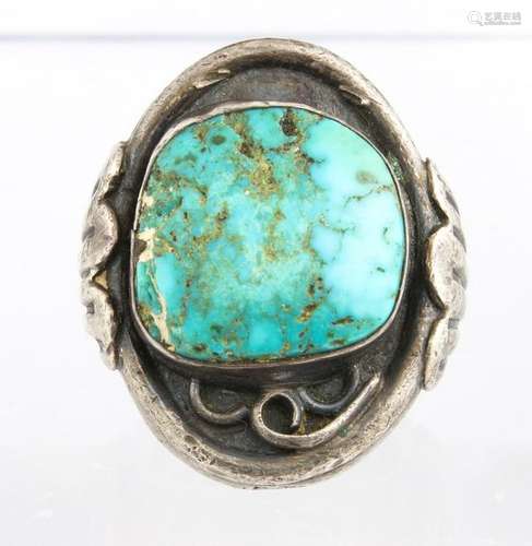 Native American turquoise, silver ring