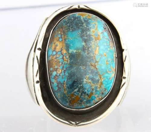 Native American turquoise, silver ring