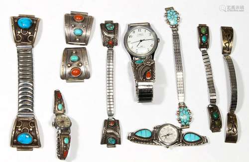 Collection of Native American multi-stone, sterling