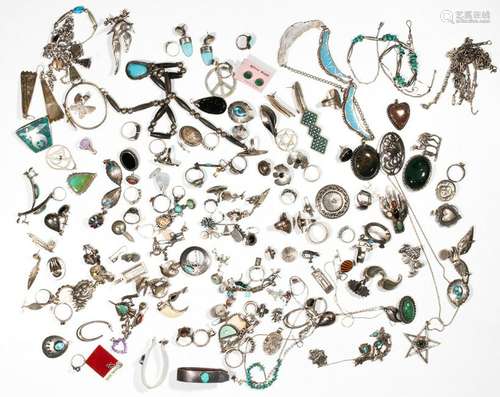 Collection of multi-stone, sterling silver, silver,