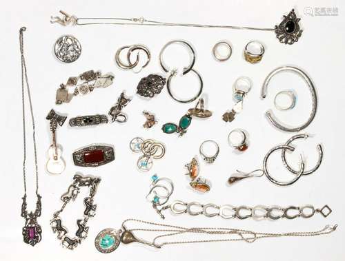 Collection of multi-stone, sterling silver, silver,