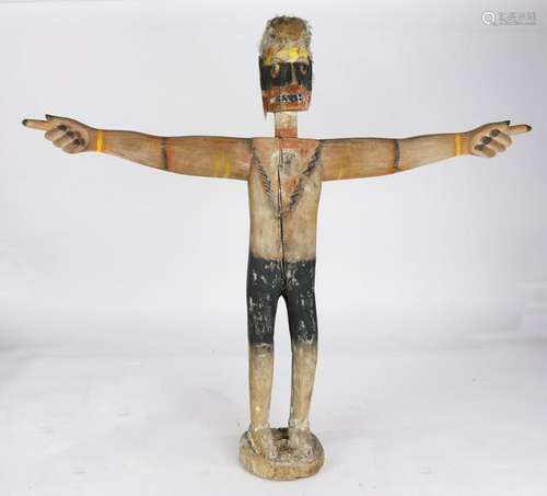 Authentic Malanggan ceremonial carved wood standing