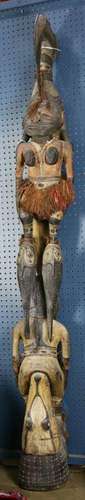 Decorative, polychrome carved wood standing figure of a