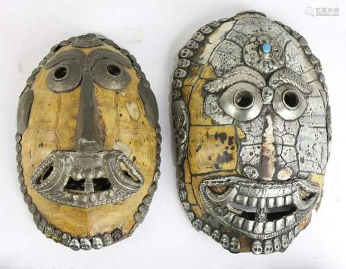 (lot of 2) Tibetan Kapala masks