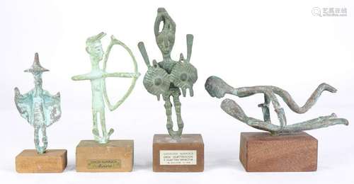 (lot of 3)  Corsica / Sardinia bronze figural group