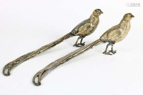 (lot of 2) Pair plated figures of pheasants with