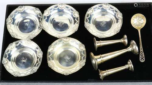 (lot of 10) (6) Whiting sterling nut bowls date coded