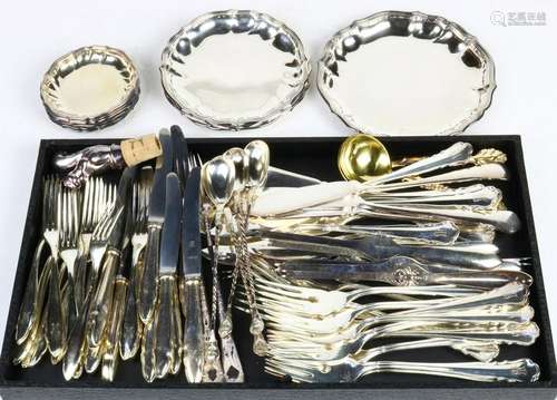 Large grouping of European plated flat and hollow ware