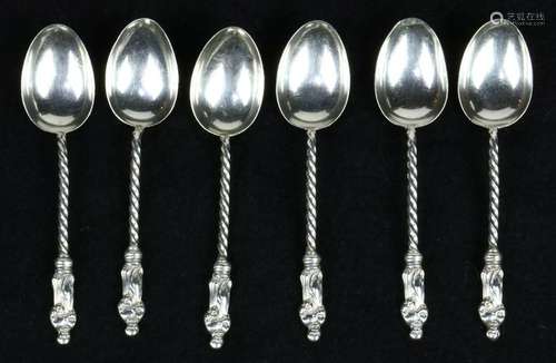 (6) George V sterling apostle demitasse spoons