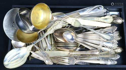 Assembled lot of plated flatware