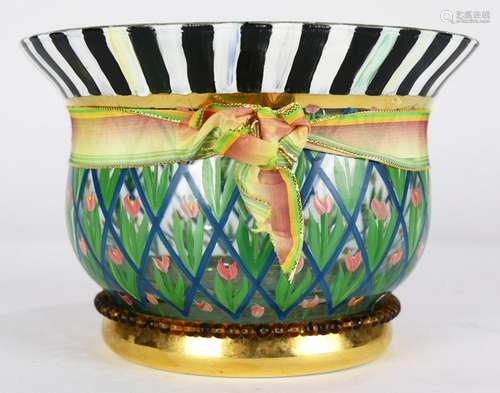 Mackenzie Childs polychrome decorated bowl