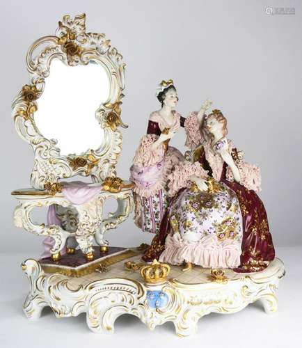 Dresden crinoline figural sculpture