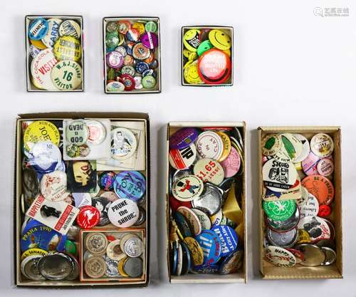 Collection of buttons and badges