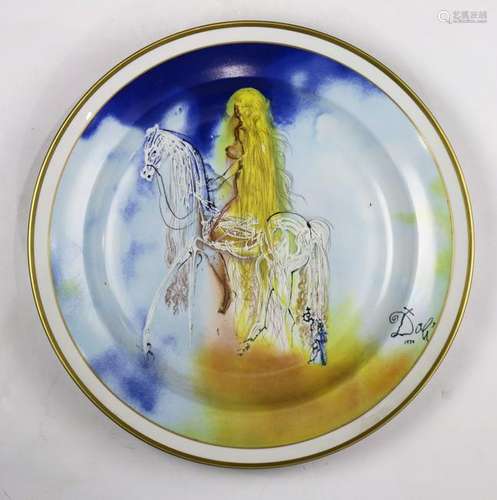 Salvador Dali commemorative porcelain charger depicting