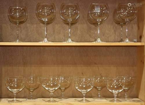 Two shelves of stemware