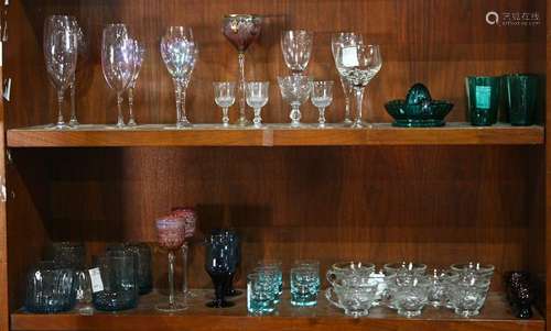 Two shelves of stemware