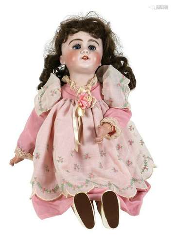 A Jumeau Depose Bebe bisque socket head doll