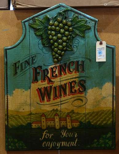 Vintage French wine plaque