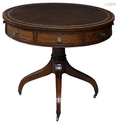 A Federal style mahogany drum table