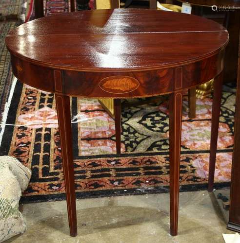 Federal style marquetry decorated card table