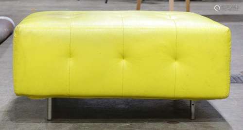 Harvey Probber tufted yellow ottoman