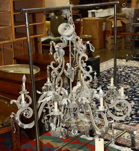 A custom silvered chandelier