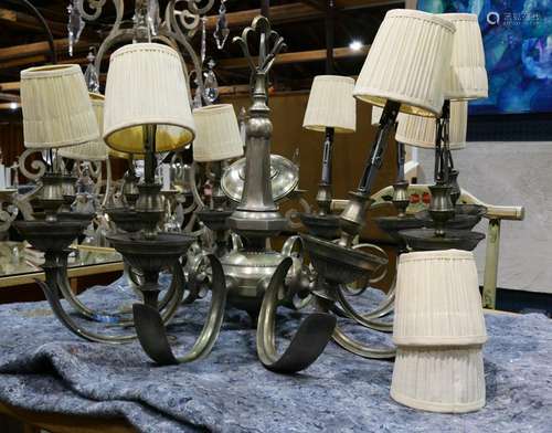 Contemporary Louis XV style white metal ten light