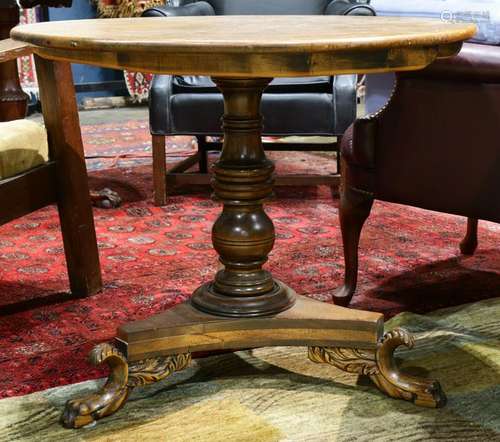 Regency style oak tilt top tea table