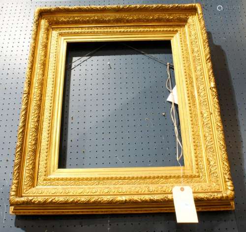 American Victorian closed corner gesso and gilt frame