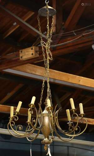 Regency style eight light chandelier